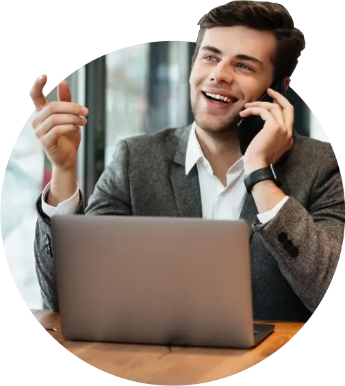 Professional discussing project